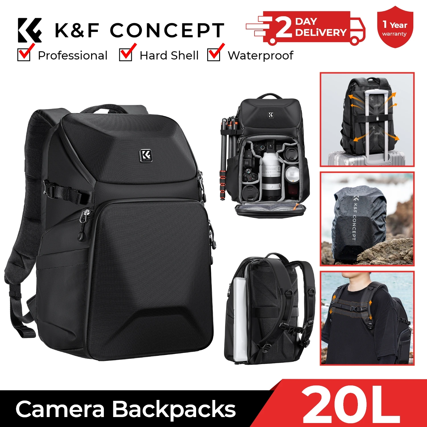 Photography Camera - Zaino fotografico K&F CONCEPT 20L impermeabile