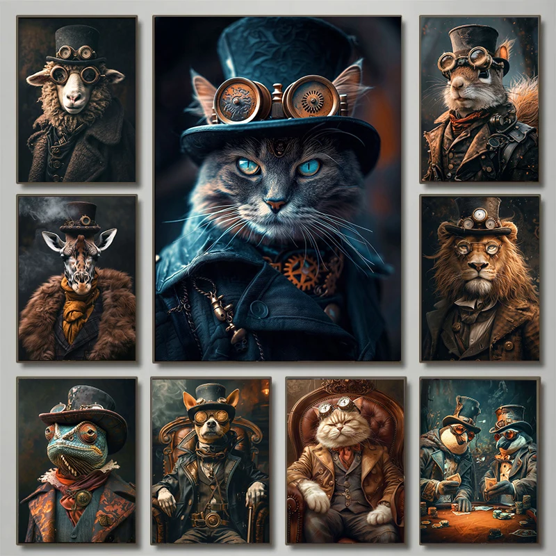 Photography Gallery - Cool Steampunk Animali Ritratto Stampa su