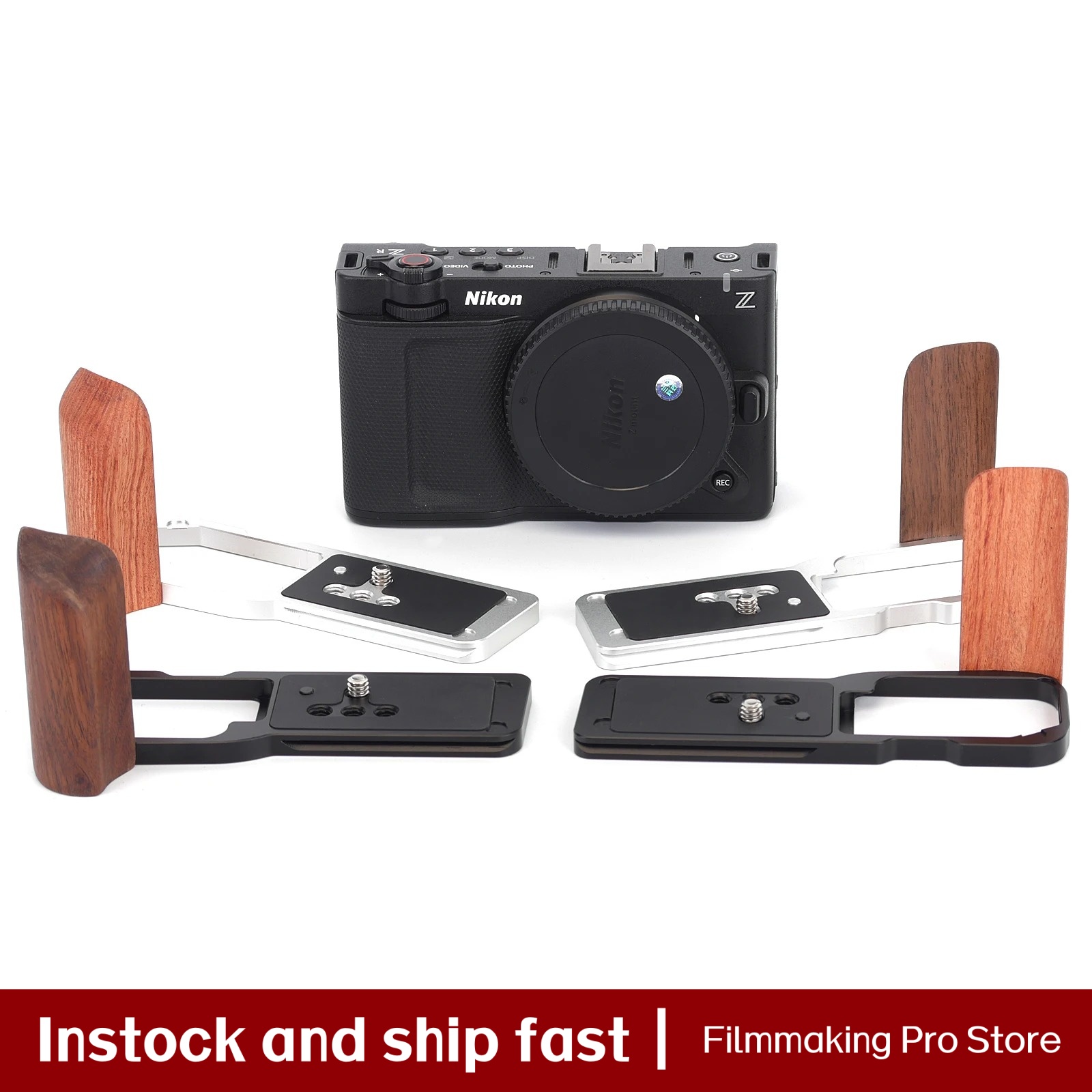 Camera Cage Baseplate - Impugnatura in Legno per Fotocamera Nikon